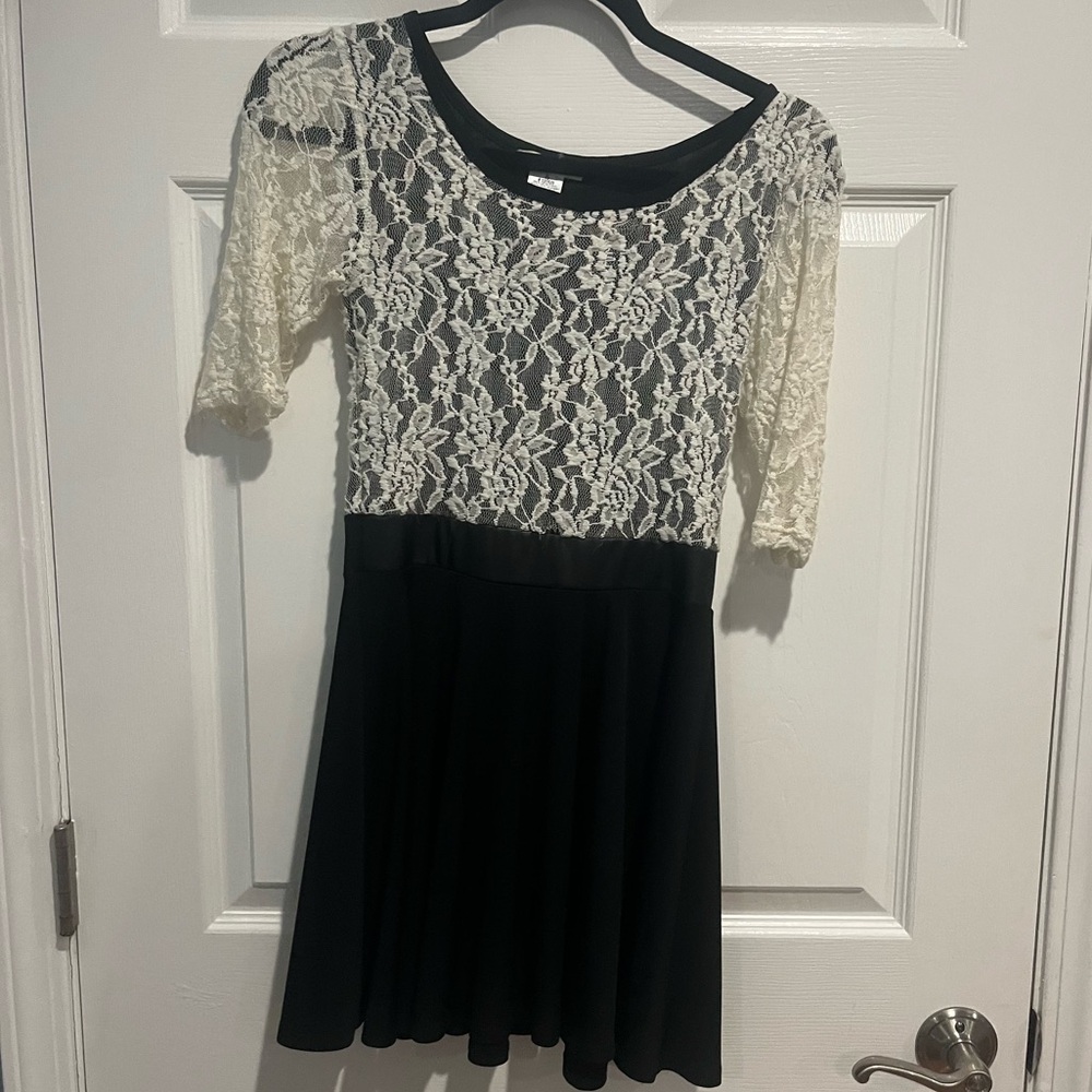 NWOT Girls White and Black Dress